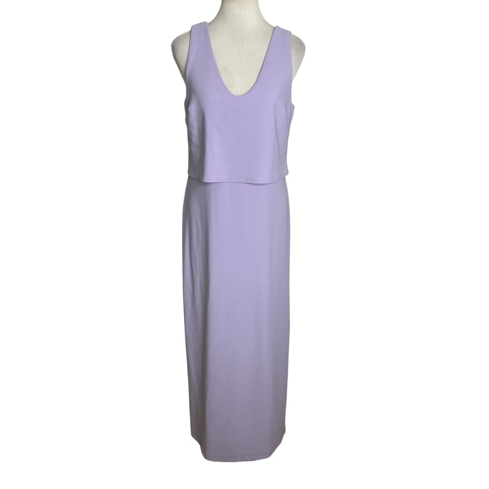 Boston Proper Beyond Travel Popover Maxi Dress Lavender Purple Small